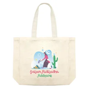 Aidiladha Boy Kiss His Mom Hand Addname Shopping Bag