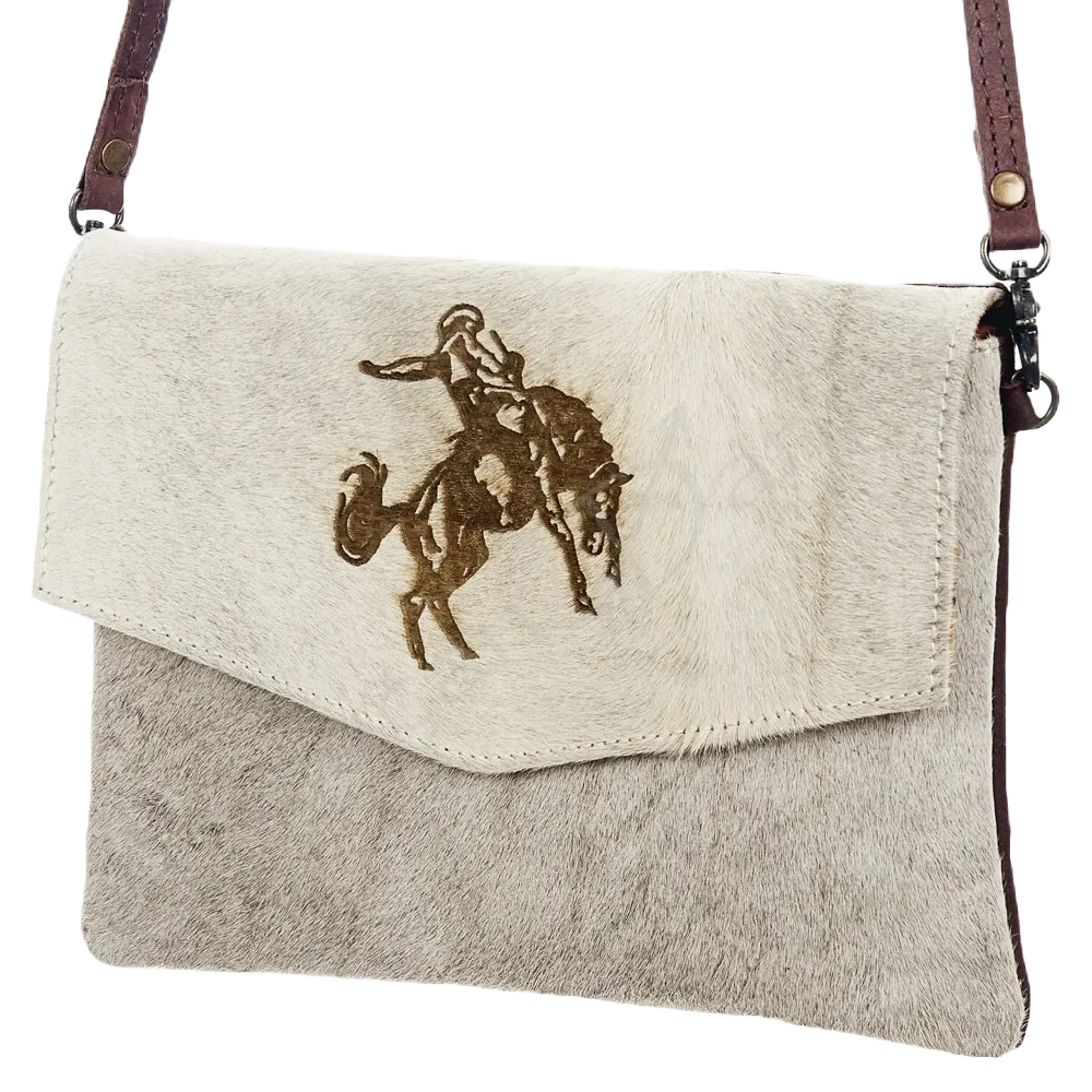 American Darling Cowhide Bucking Horse Crossbody Purse ADBGS178G