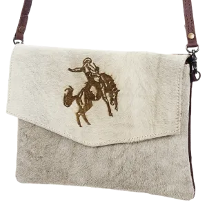 American Darling Cowhide Bucking Horse Crossbody Purse ADBGS178G