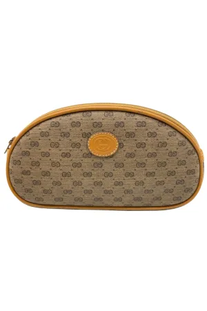 Auth Gucci Old Micro GG PVC Brown Round Shoulder Bag With Pouch Set SKS0200041