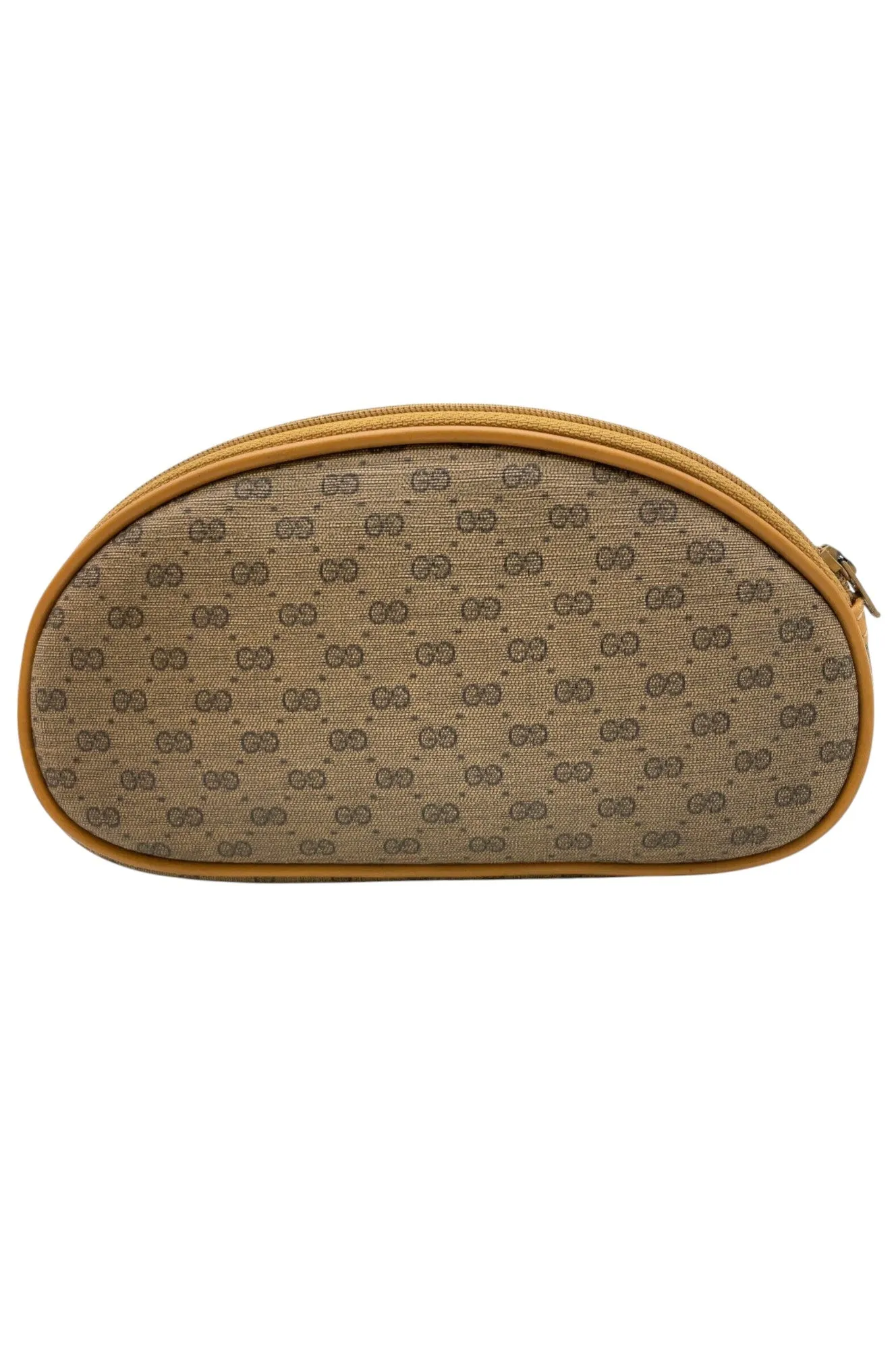 Auth Gucci Old Micro GG PVC Brown Round Shoulder Bag With Pouch Set SKS0200041