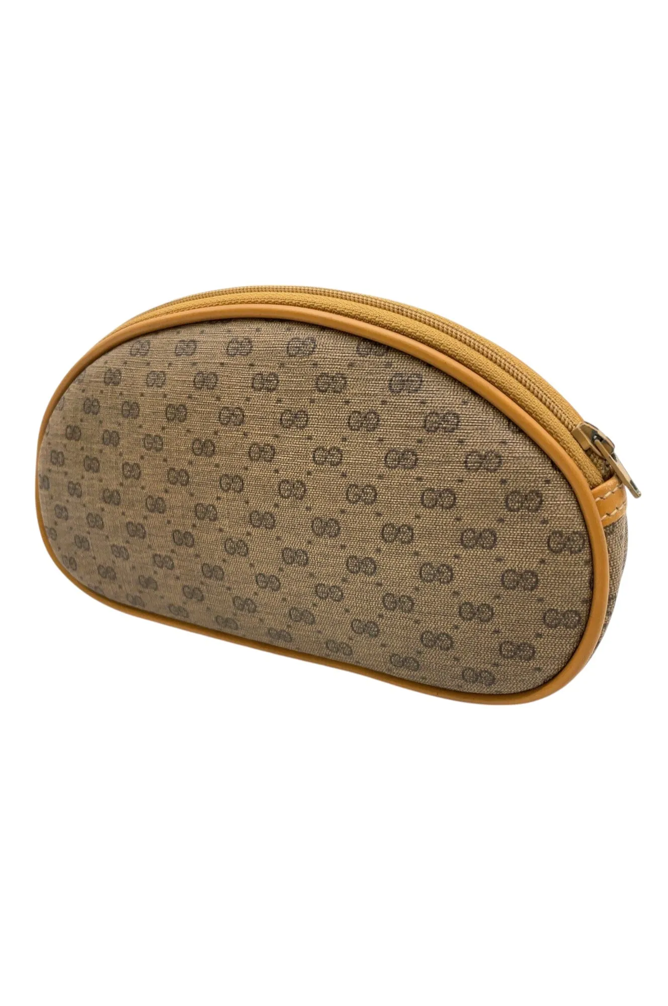 Auth Gucci Old Micro GG PVC Brown Round Shoulder Bag With Pouch Set SKS0200041