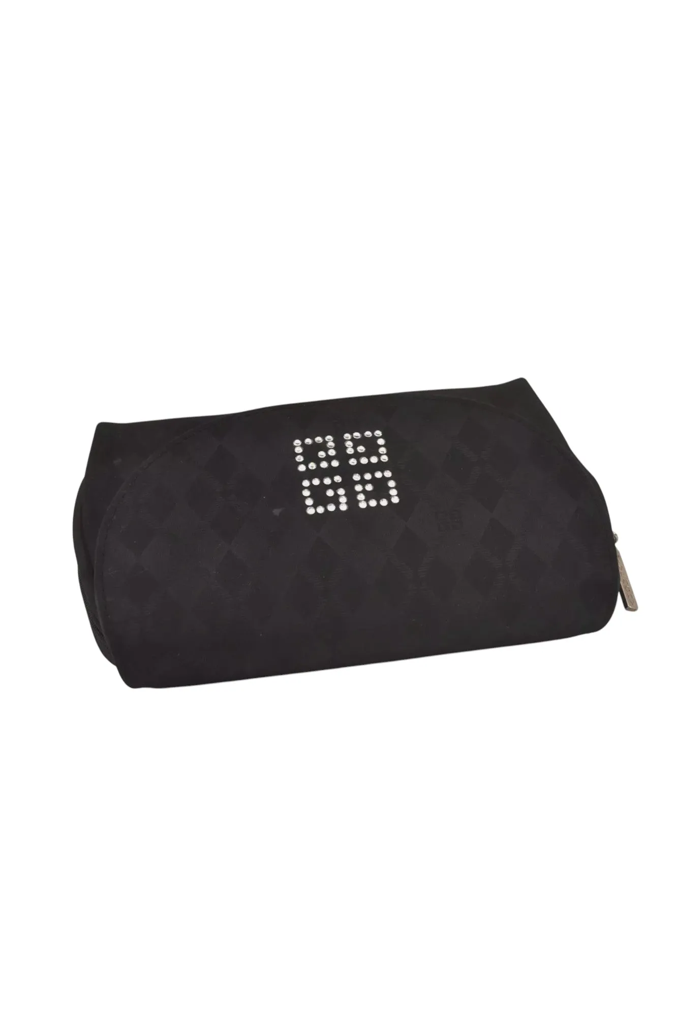 Authentic GIVENCHY Vintage Rhinestone Nylon Pouch Purse Black 5677L