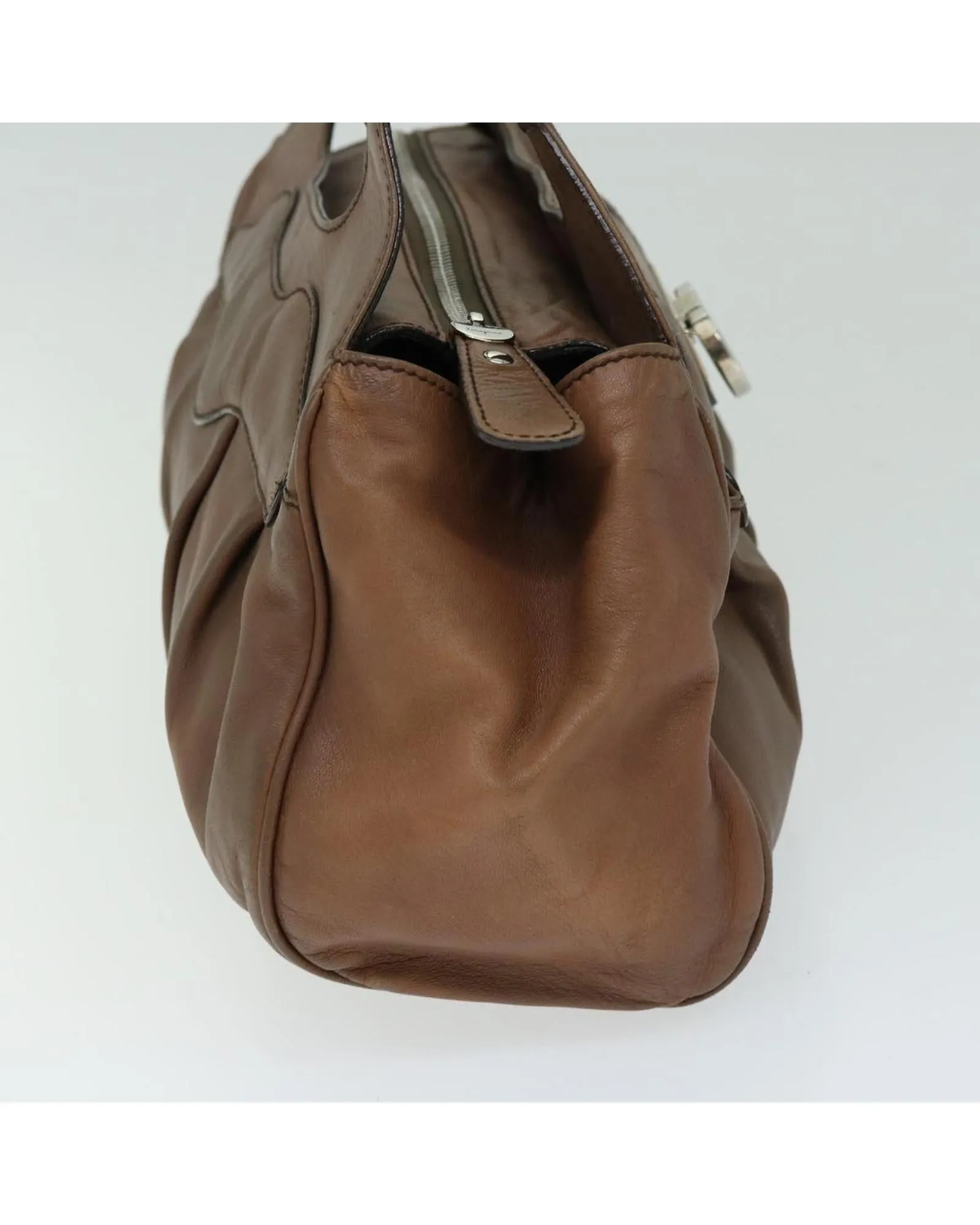 Authentic Leather Gancini Hand Bag by Salvatore Ferragamo