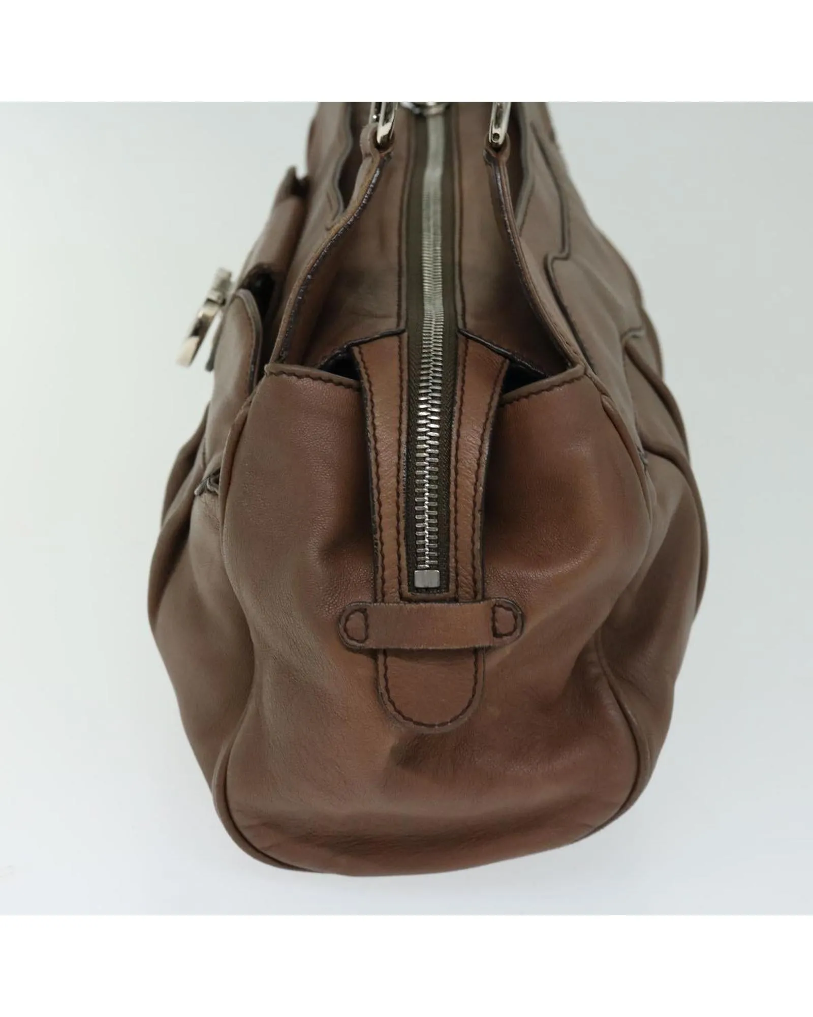Authentic Leather Gancini Hand Bag by Salvatore Ferragamo