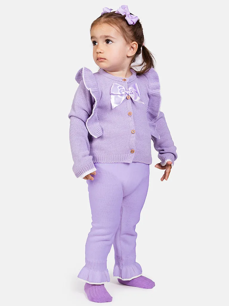 Baby Girl Kim Collection 2-piece Spanish Knitted Set-Purple/Lilac