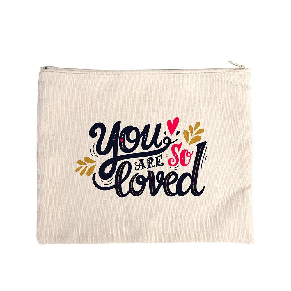 Bags - Pouch with Zipper - Canvas Texture - 22cm x 28cm