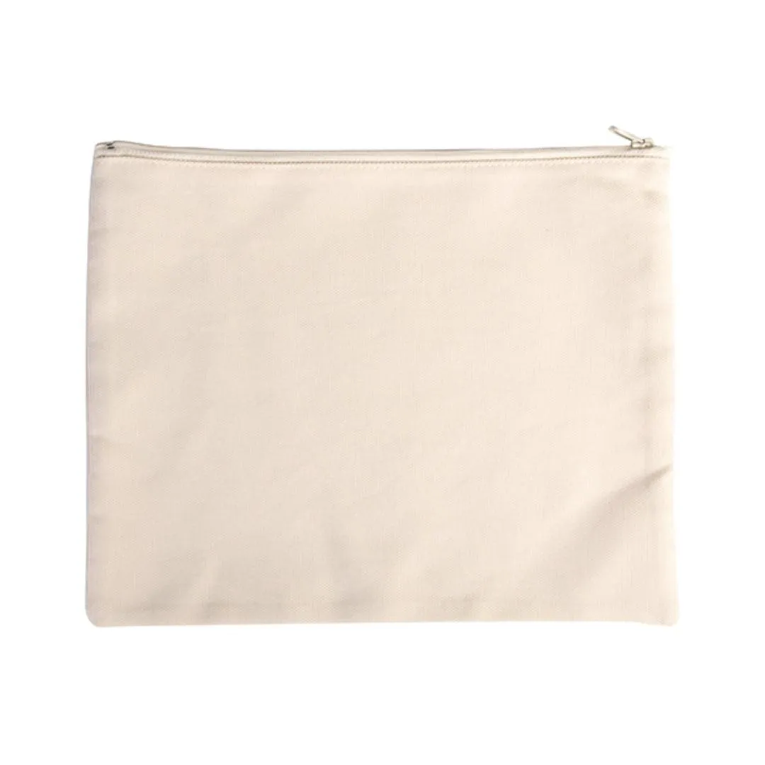 Bags - Pouch with Zipper - Canvas Texture - 22cm x 28cm