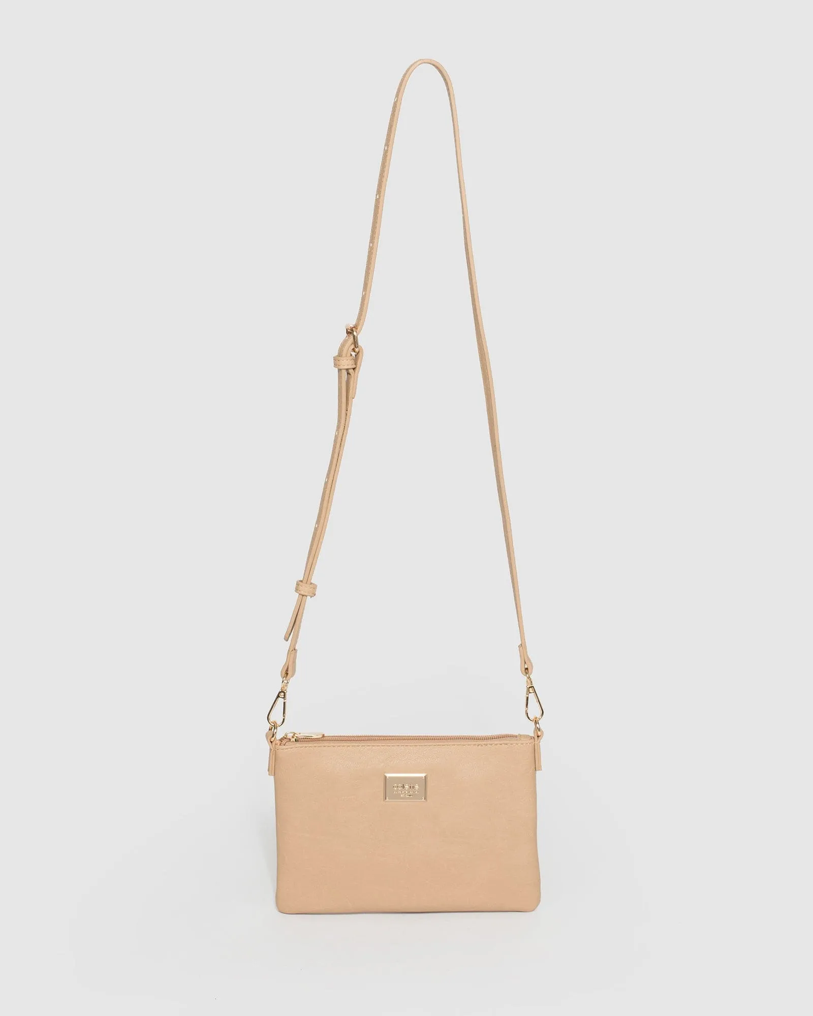 Beige Strap Crossbody Bag
