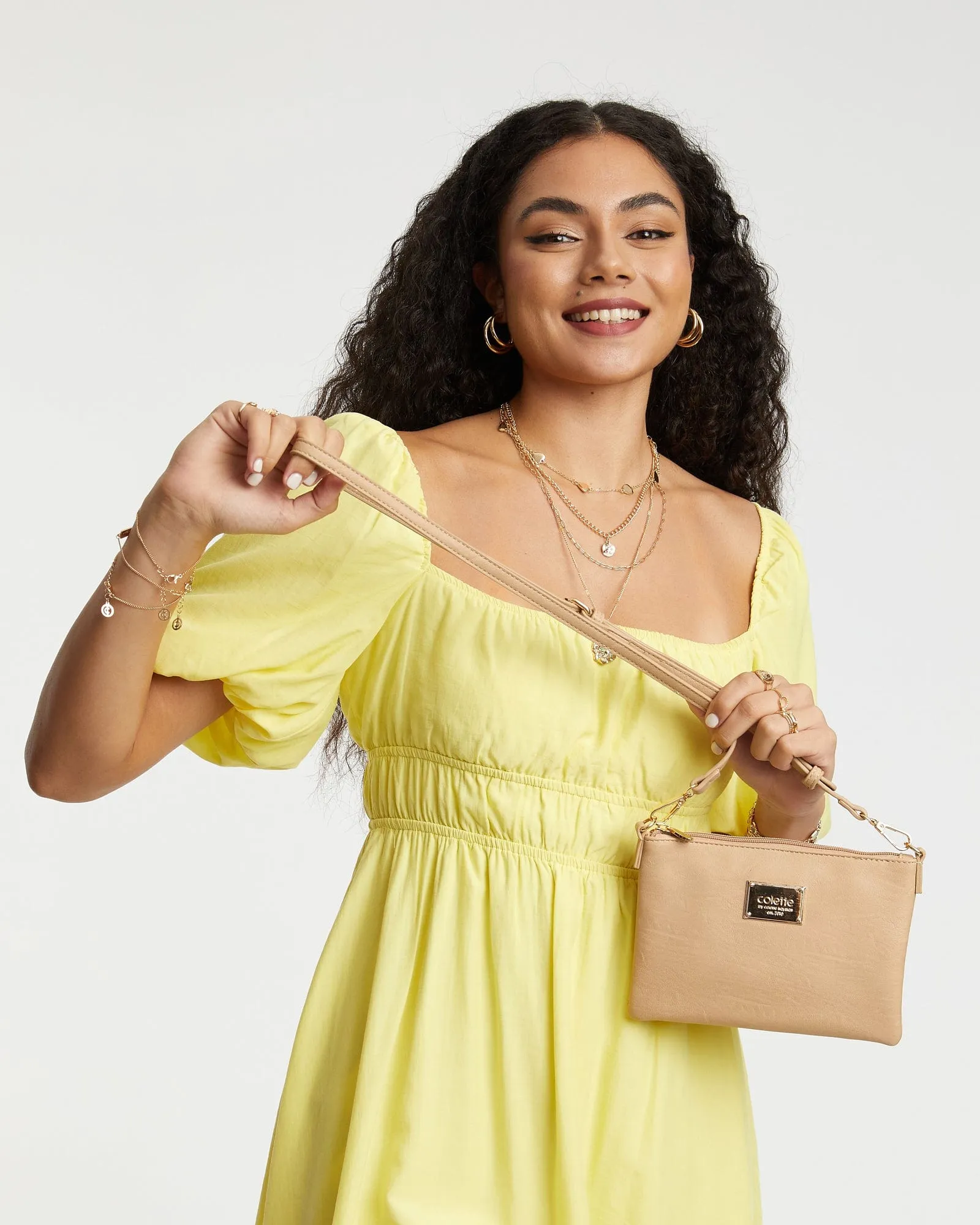 Beige Strap Crossbody Bag