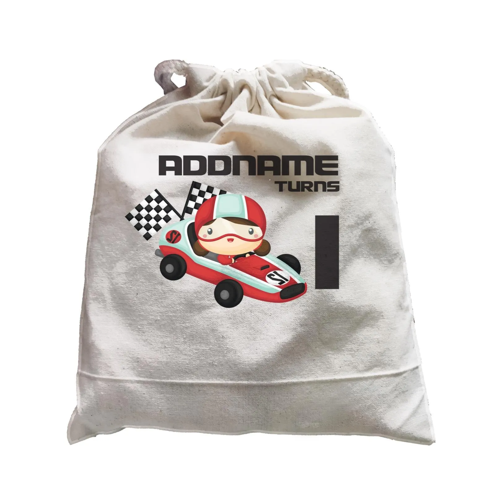 Birthday Cars Race Racer Girl With Racing Cars Addname Turns 1 Satchel