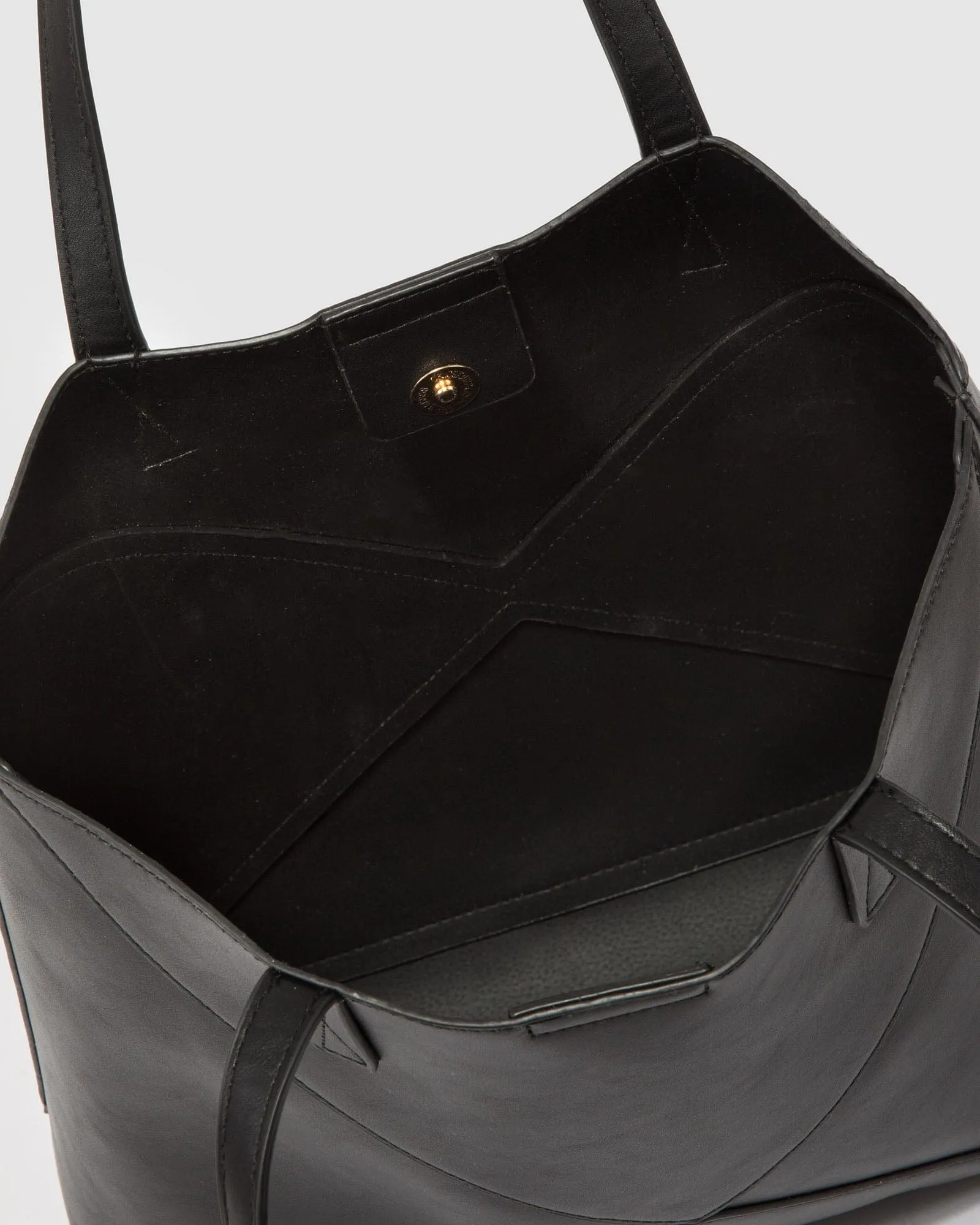 Black Selena Panel Tote Bag