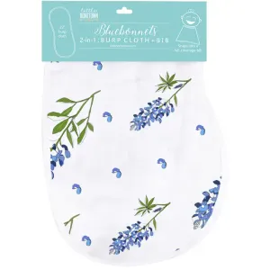 Blue Bonnet 2-in-1 Burp Cloth and Bib