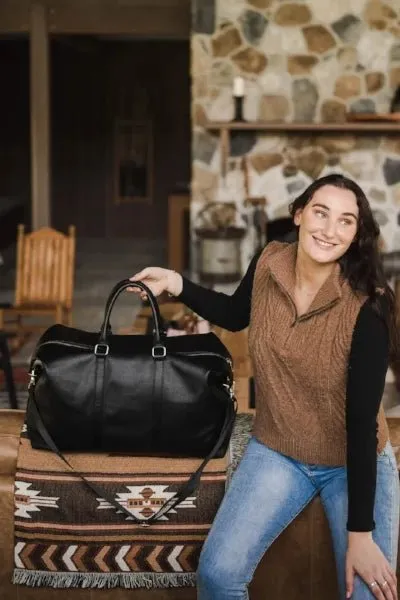 BOSTON BLACK WEEKENDER TRAVEL BAG