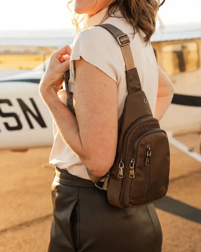 BOYD NYLON SLING BAG CHOCOLATE