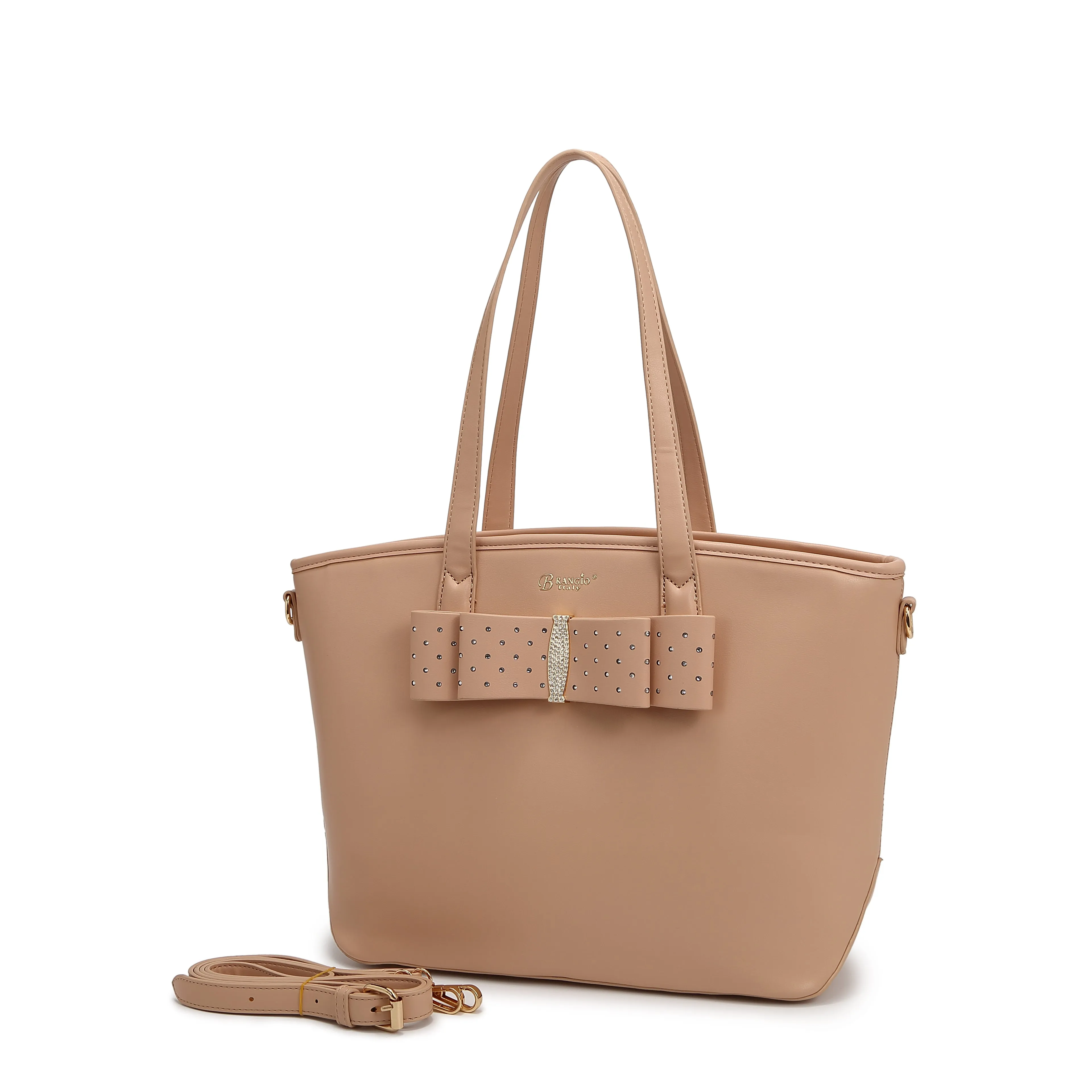 Brangio Elegant Bow Tote & Wallet Set