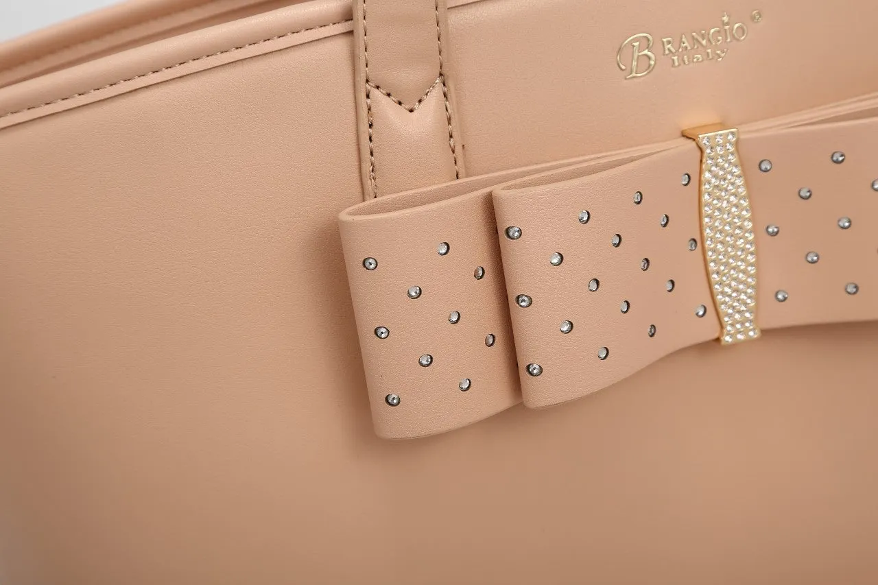 Brangio Elegant Bow Tote & Wallet Set