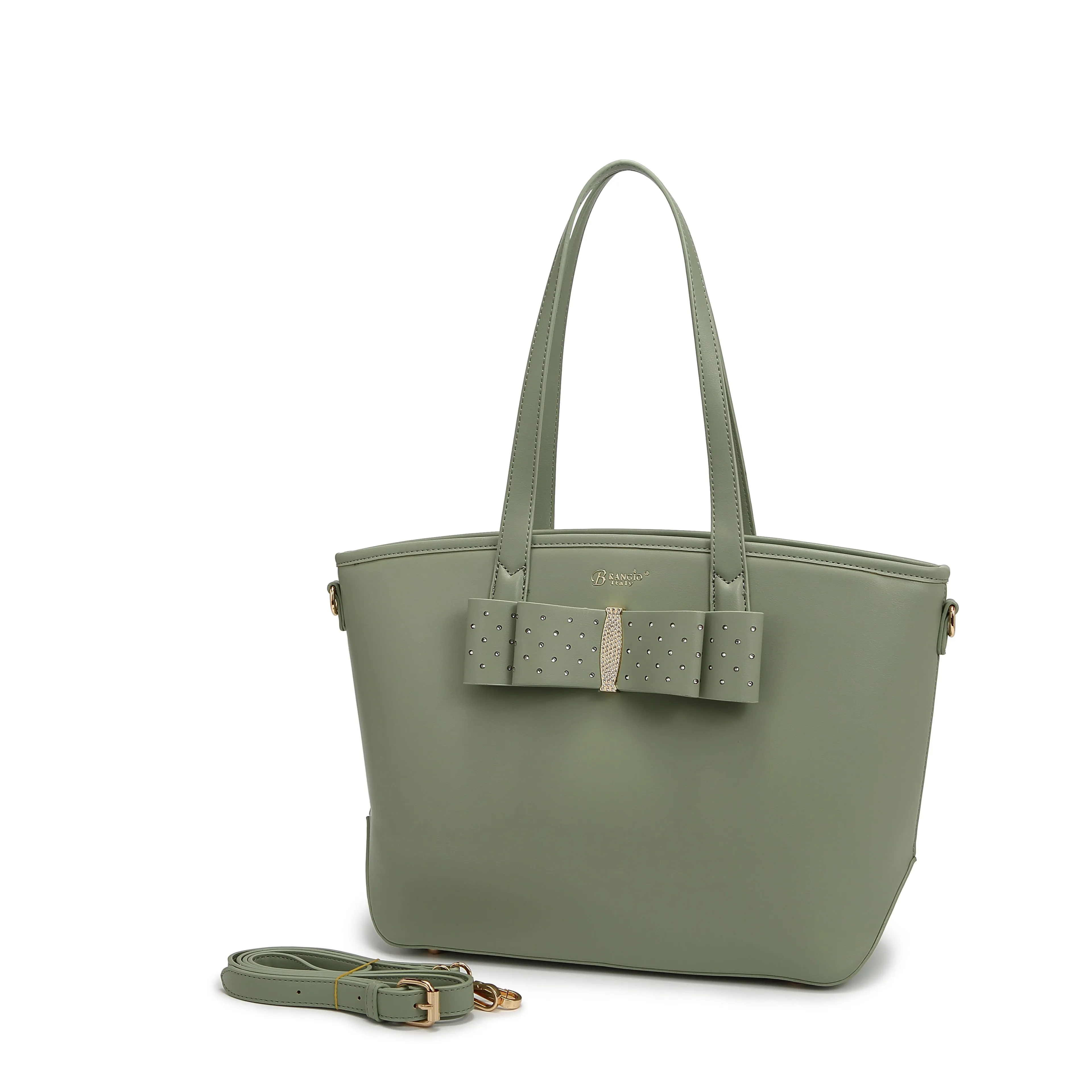 Brangio Elegant Bow Tote & Wallet Set