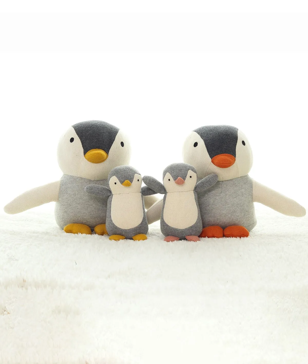 Bucky- The Penguin Multicolor 100% Cotton Knitted Stuffed Soft Toy for Babies / Kids