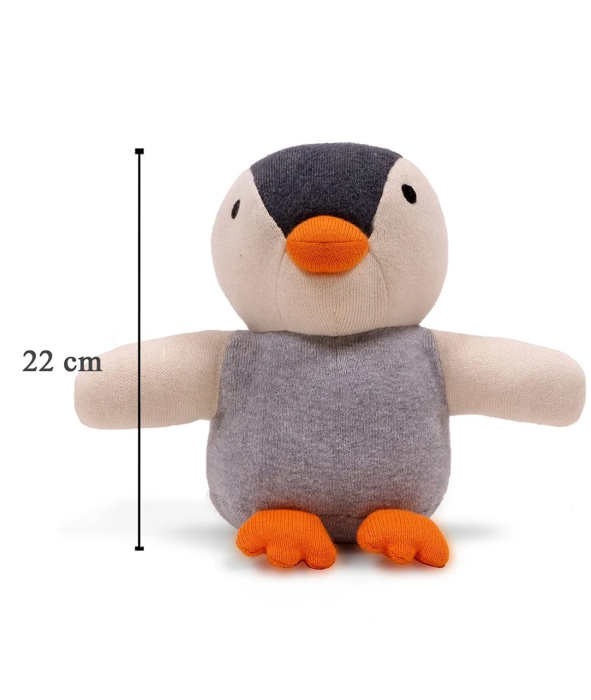 Bucky- The Penguin Multicolor 100% Cotton Knitted Stuffed Soft Toy for Babies / Kids