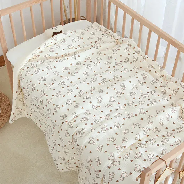 Bunny and Bear Infant Baby Blanket