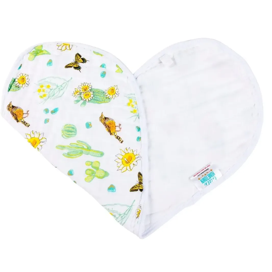 Cactus Bloom 2-in-1 Burp Cloth & Bib