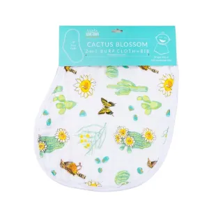 Cactus Bloom 2-in-1 Burp Cloth & Bib