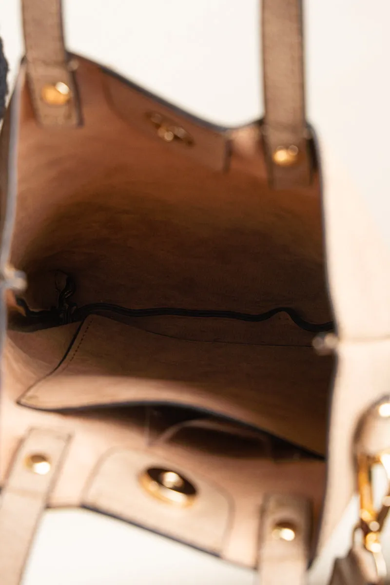 Camel Faux Leather Gwen Guitar Strap Purse