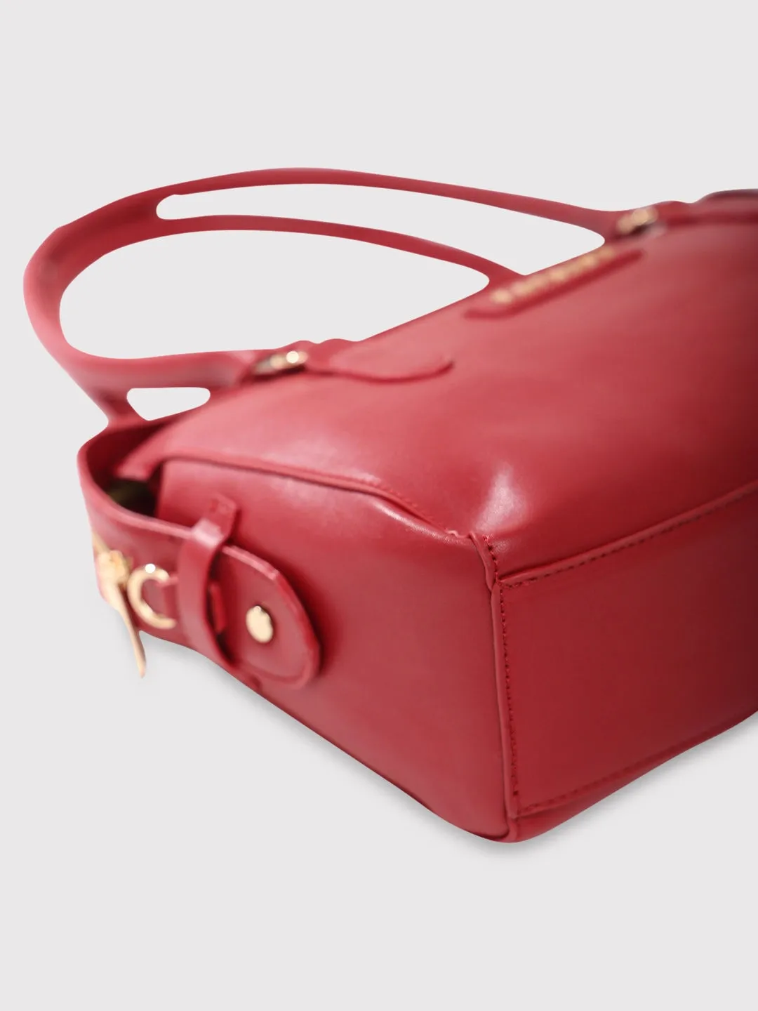Caprese Vienna Satchel Small Red Solid Women'S Handbag Red