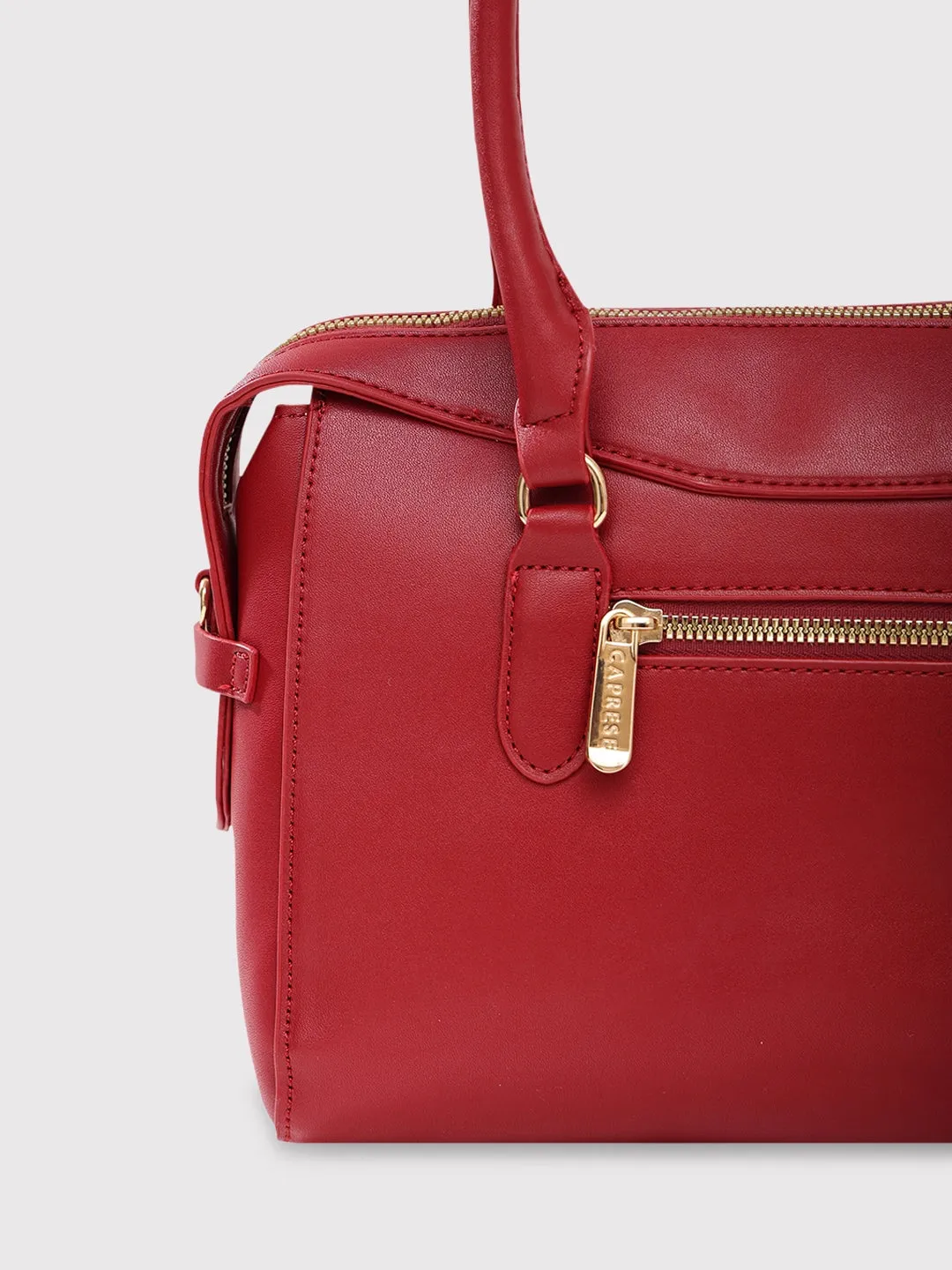 Caprese Vienna Satchel Small Red Solid Women'S Handbag Red