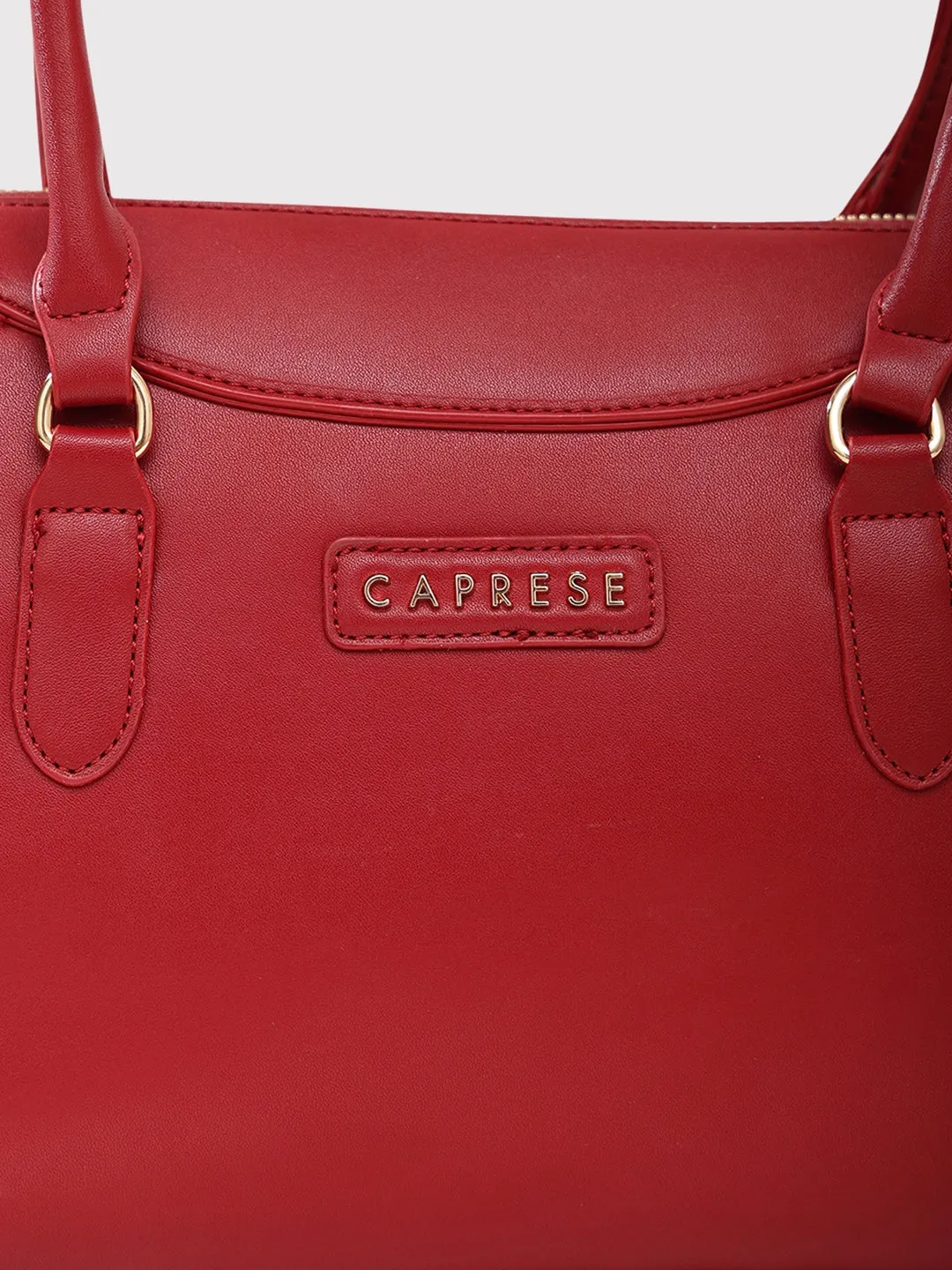 Caprese Vienna Satchel Small Red Solid Women'S Handbag Red