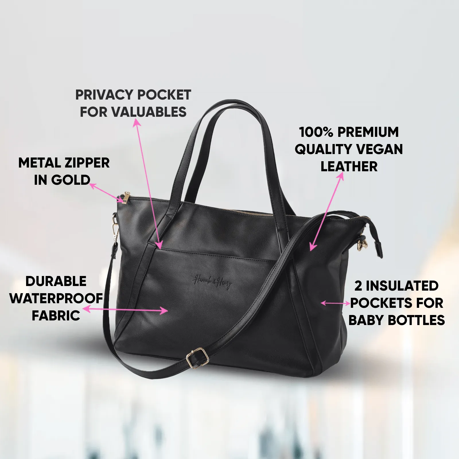 Catherine Diaper Tote | Black