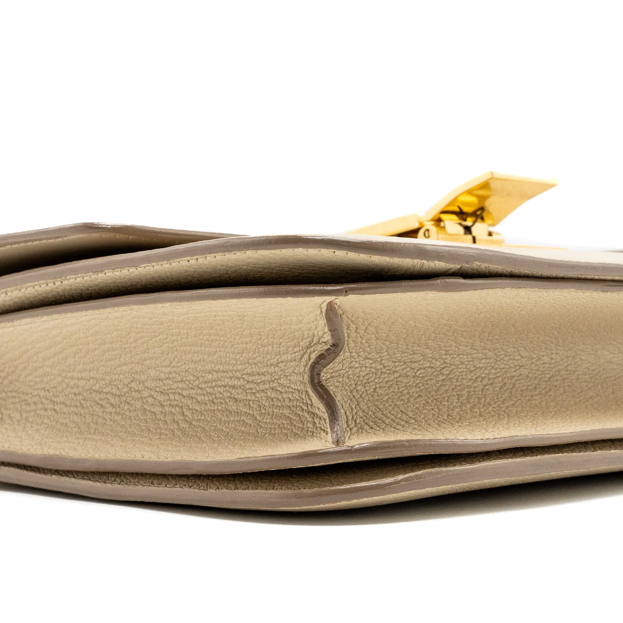Celine medium classic box bag goatskin beige