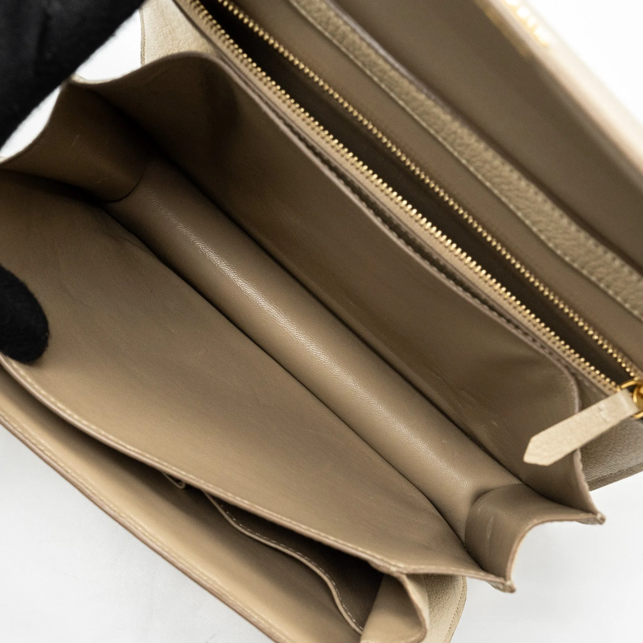 Celine medium classic box bag goatskin beige