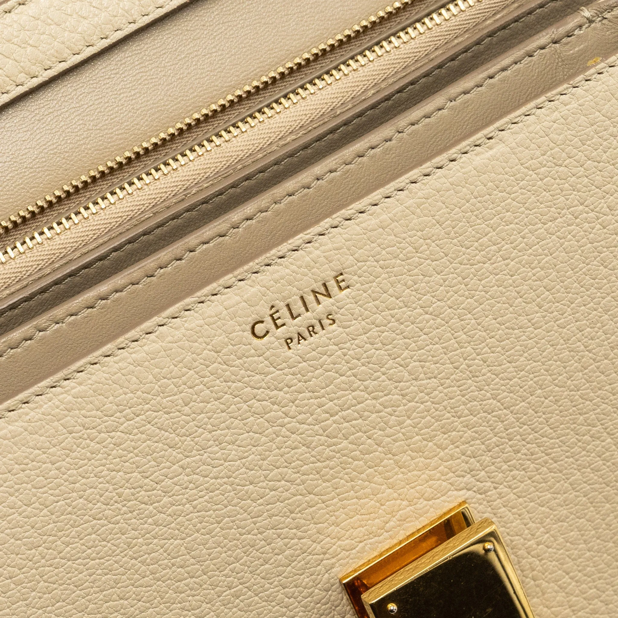 Celine medium classic box bag goatskin beige