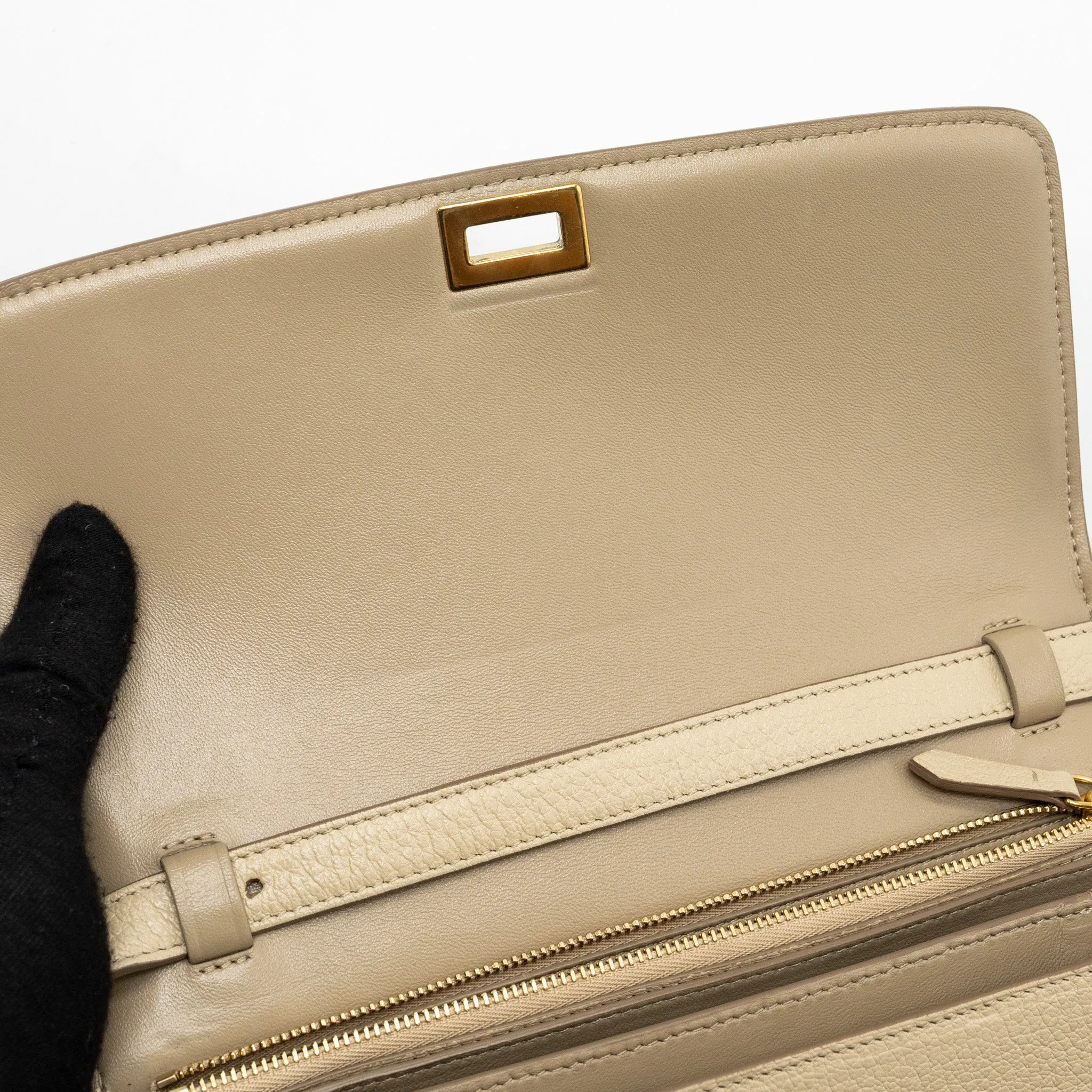 Celine medium classic box bag goatskin beige