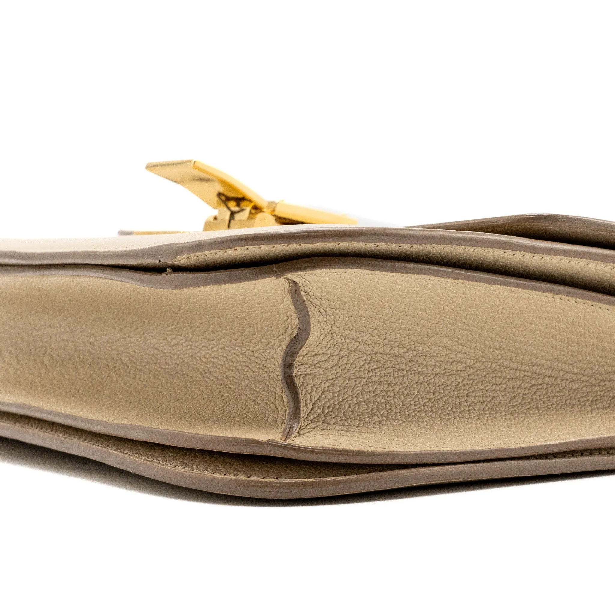 Celine medium classic box bag goatskin beige