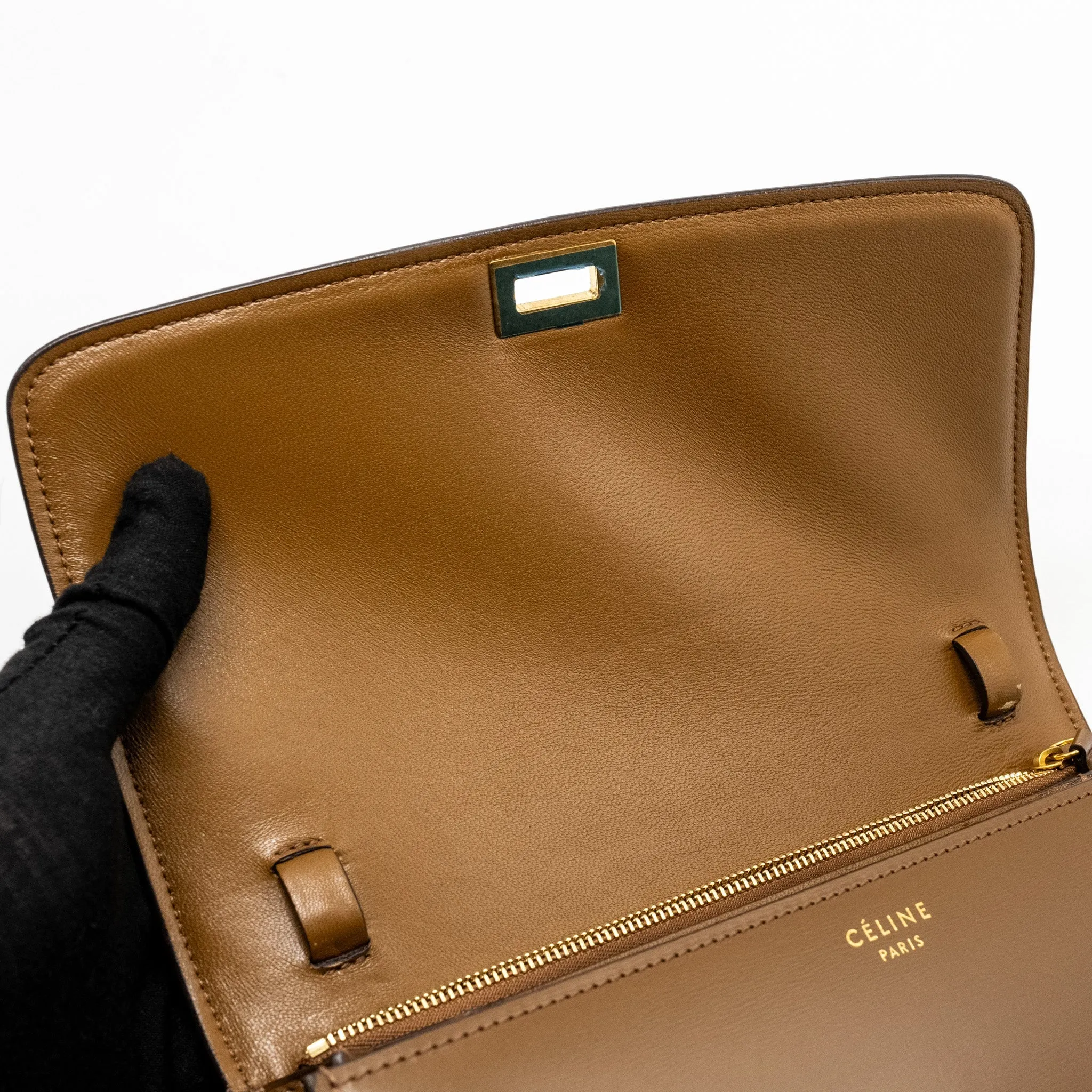 Celine Medium Classic Box Calfskin Camel