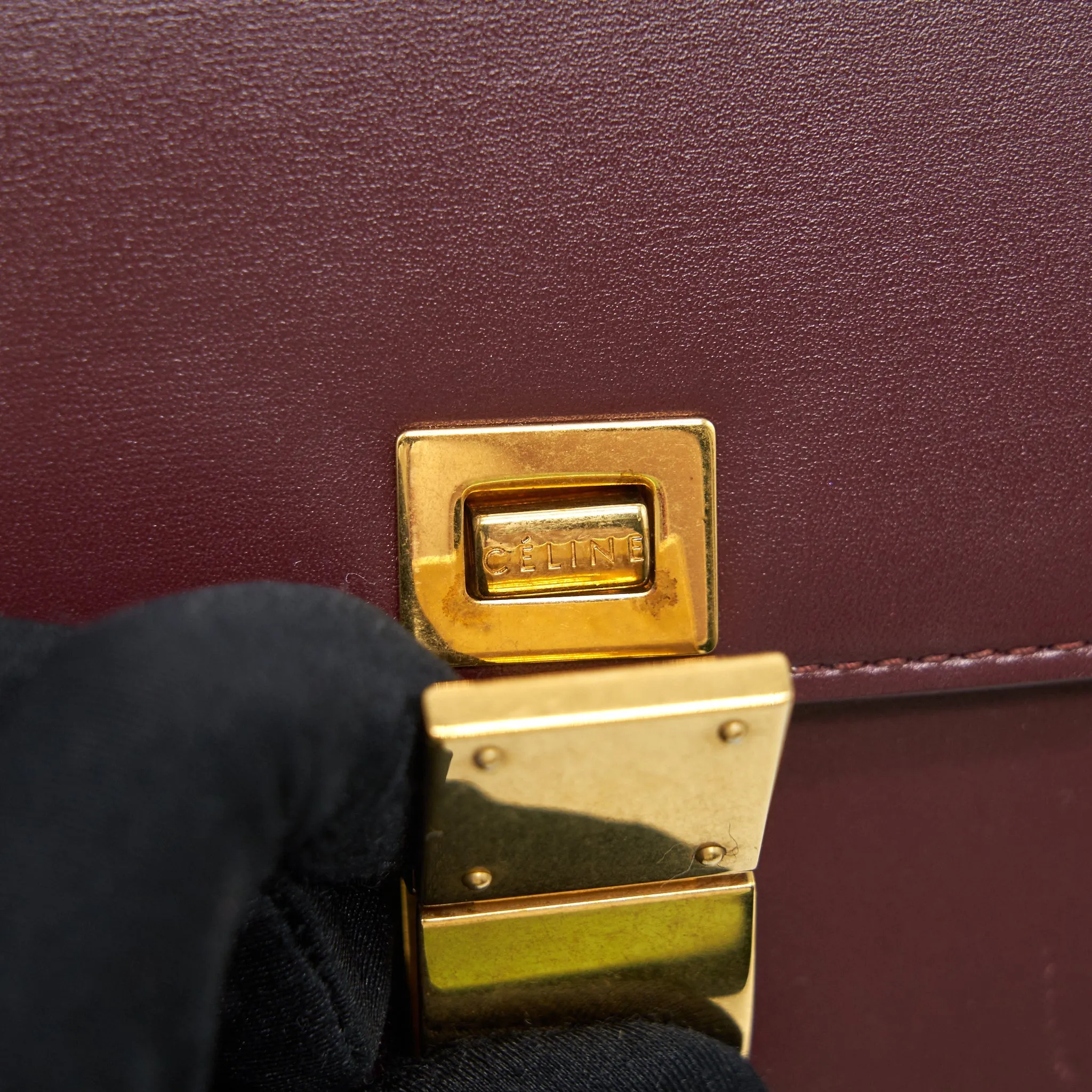 CELINE SMALL CLASSIC BAG IN BOX CALFSKIN BURGUNDY