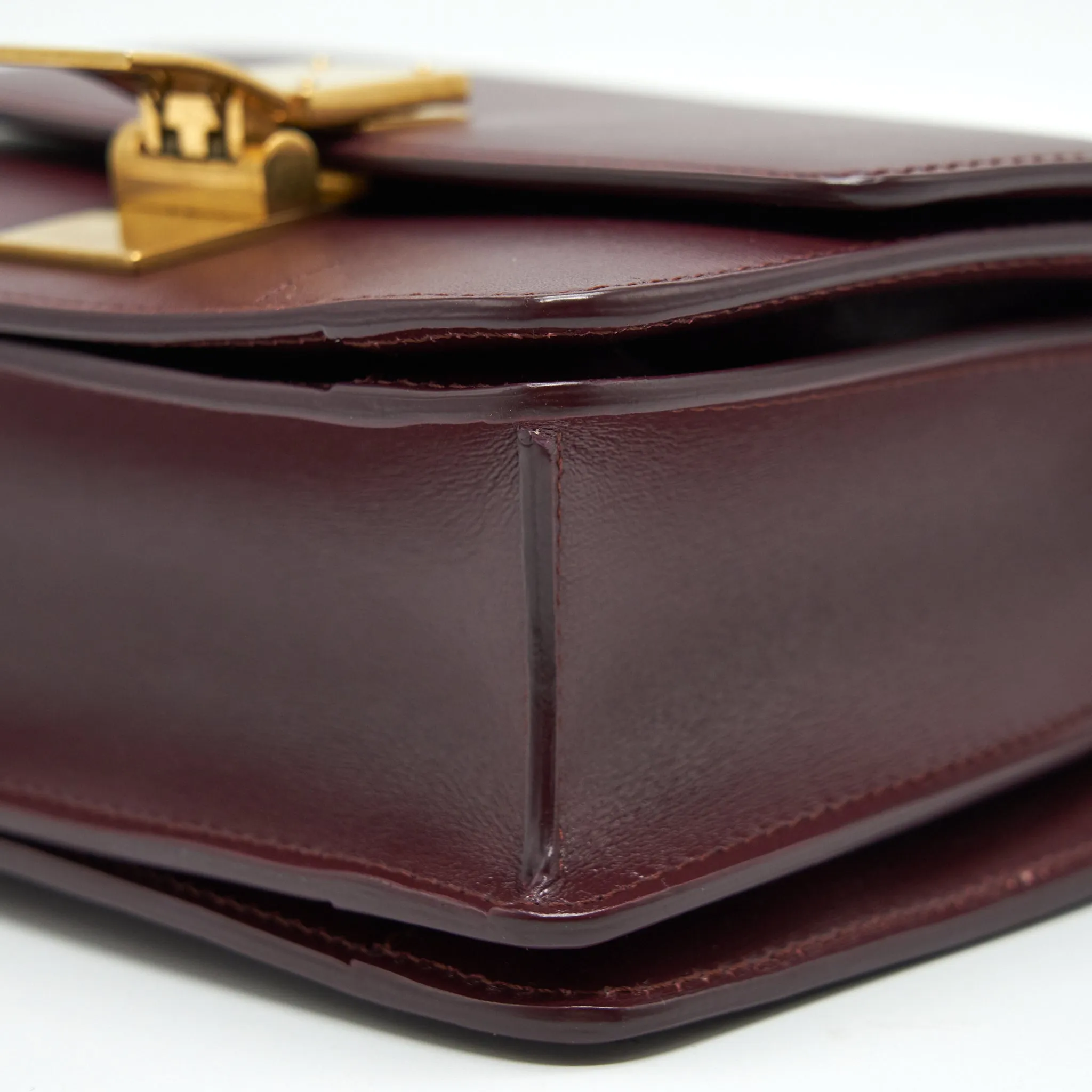CELINE SMALL CLASSIC BAG IN BOX CALFSKIN BURGUNDY