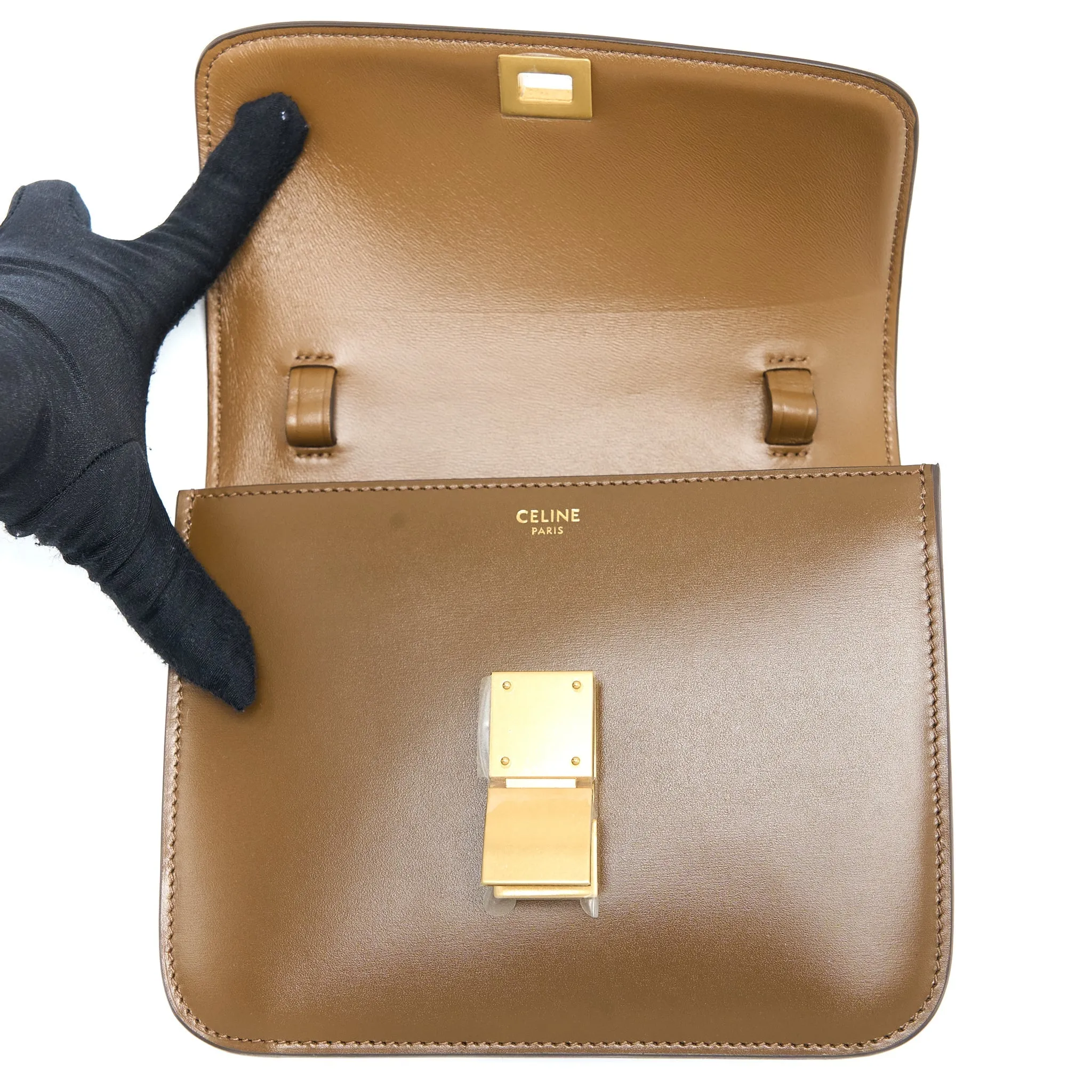 Celine Teen Classic Bag in Box Calfskin Camel