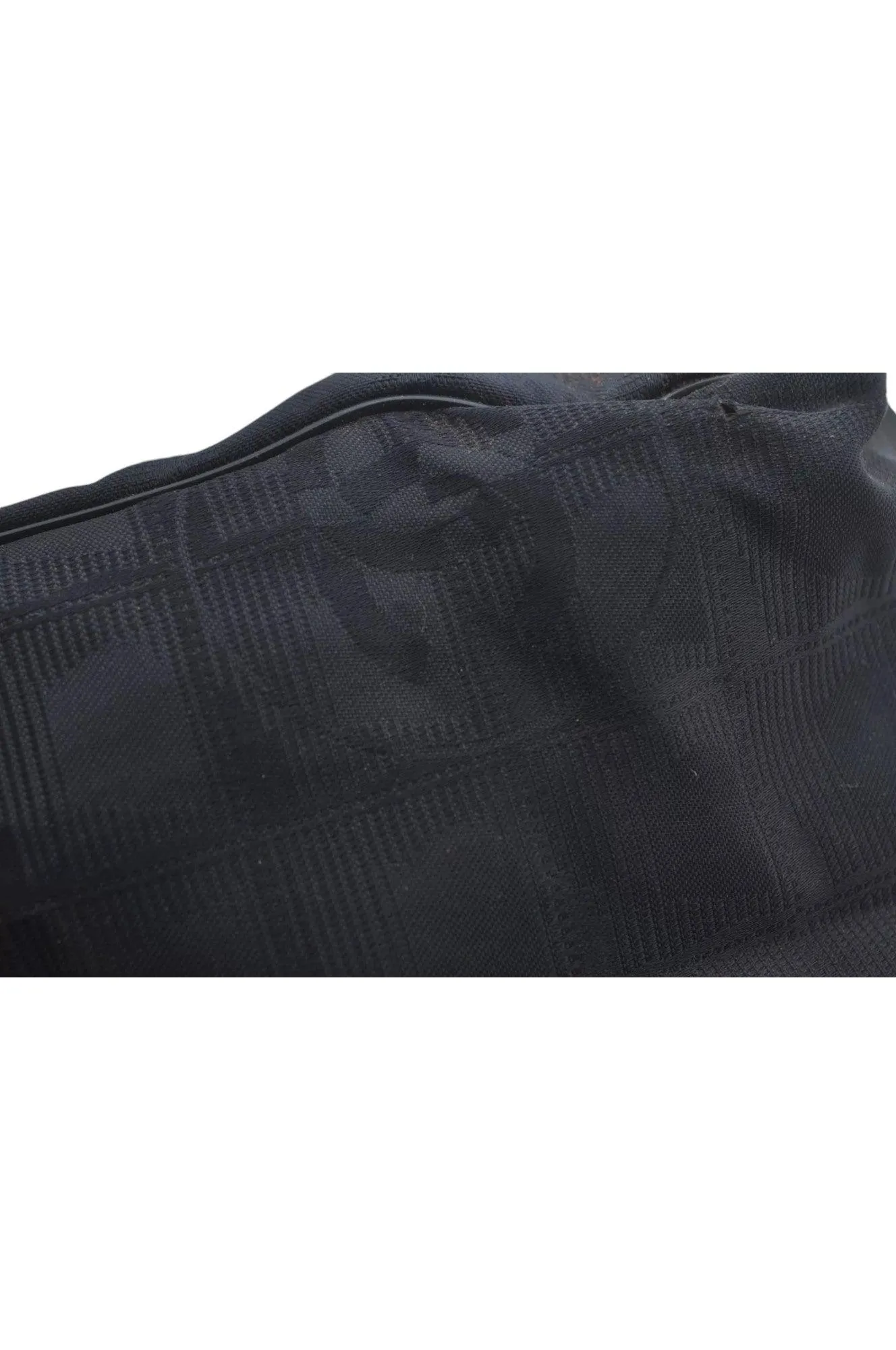 CHANEL New Travel Line Vintage Tote Bag Nylon Leather Black Junk 1911J