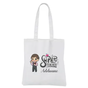Chibi Super Teacher Chinese Male Teacher White Canvas Bag