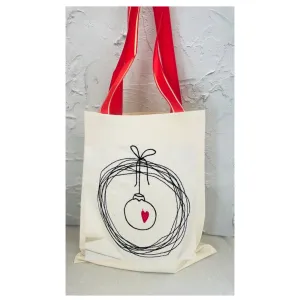 Christmas wreath tote bag