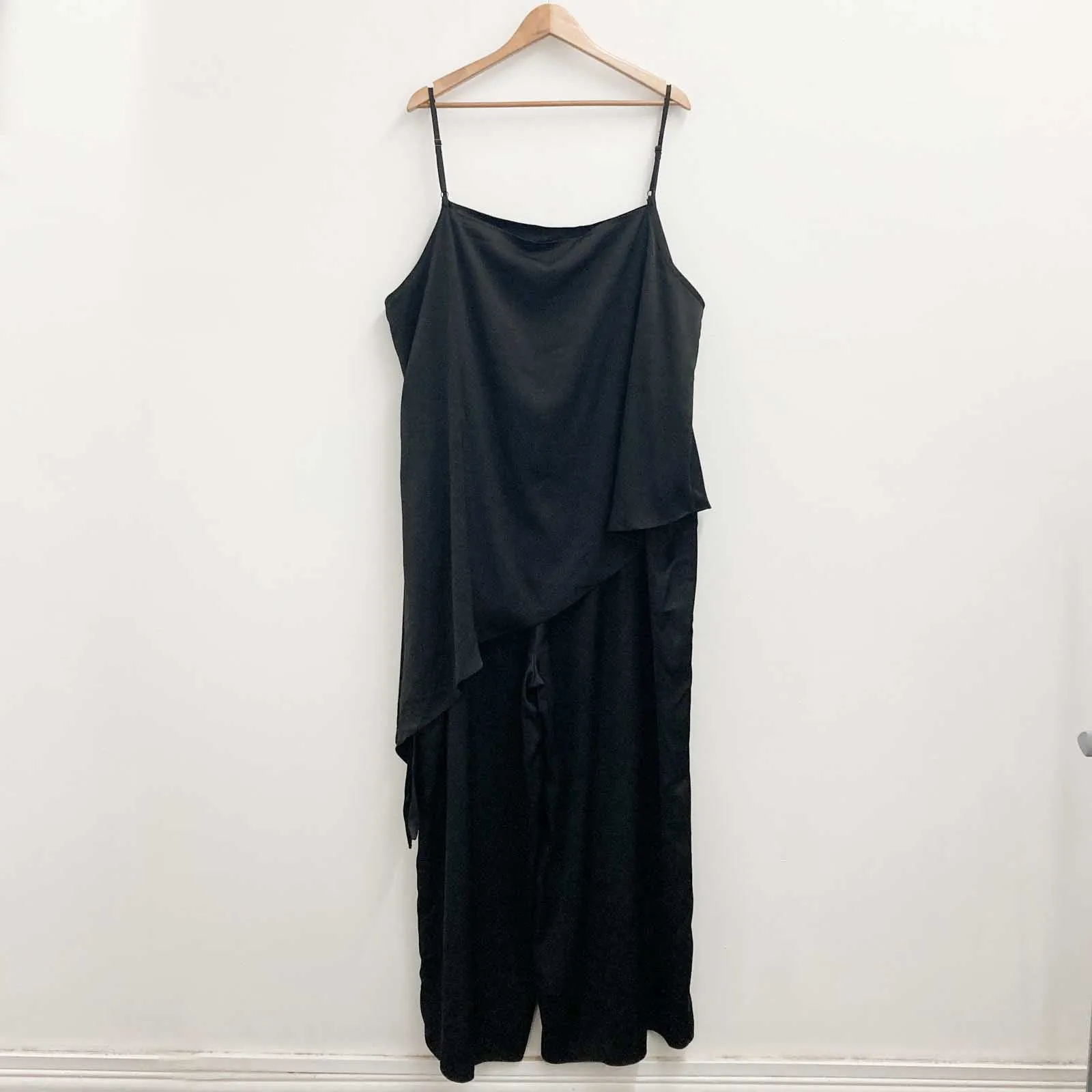 City Chic Black Draped Detail Sleeveless Jumpsuit UK 24