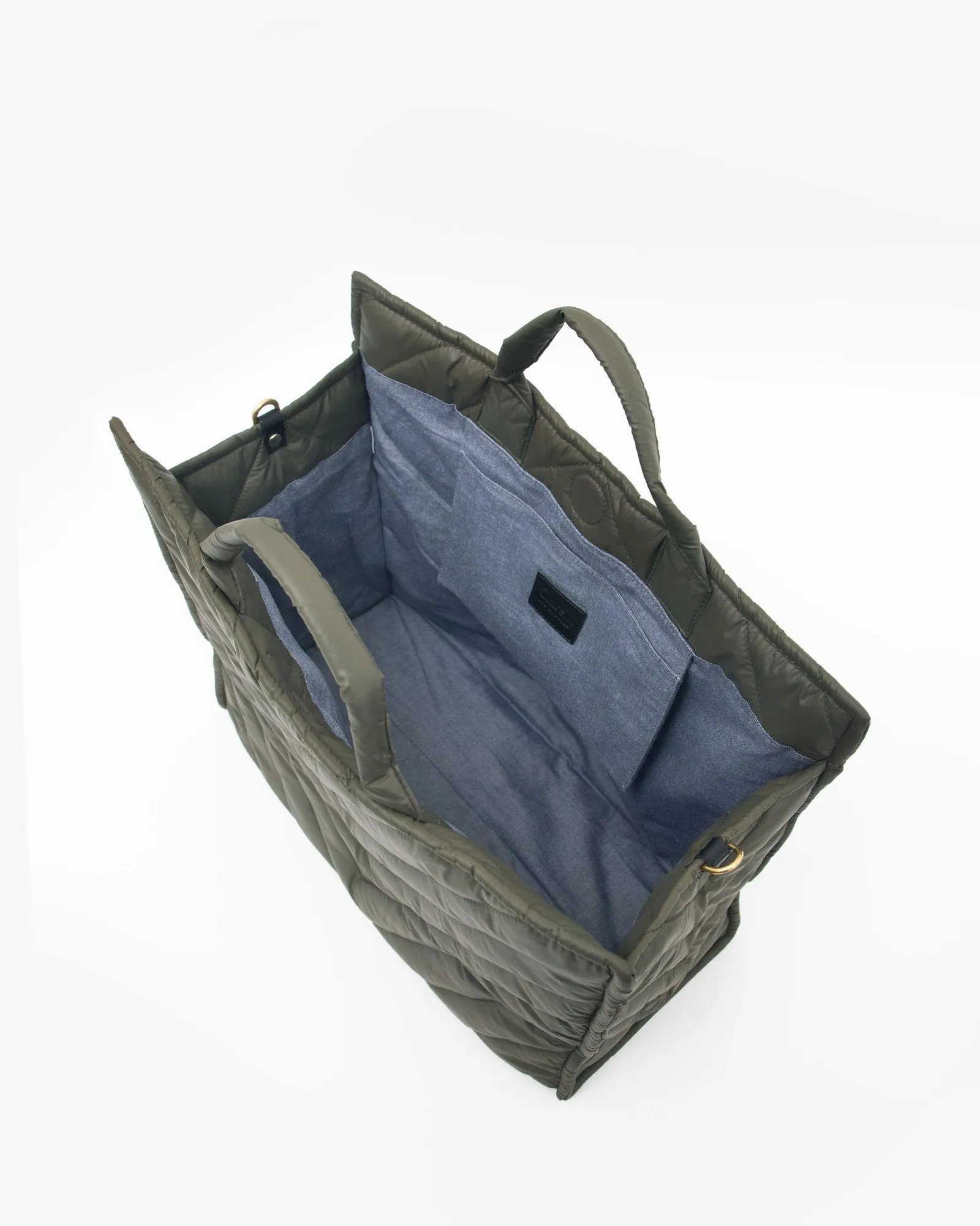 Clare V. - Simple Tote in Army Quilted V Puffer