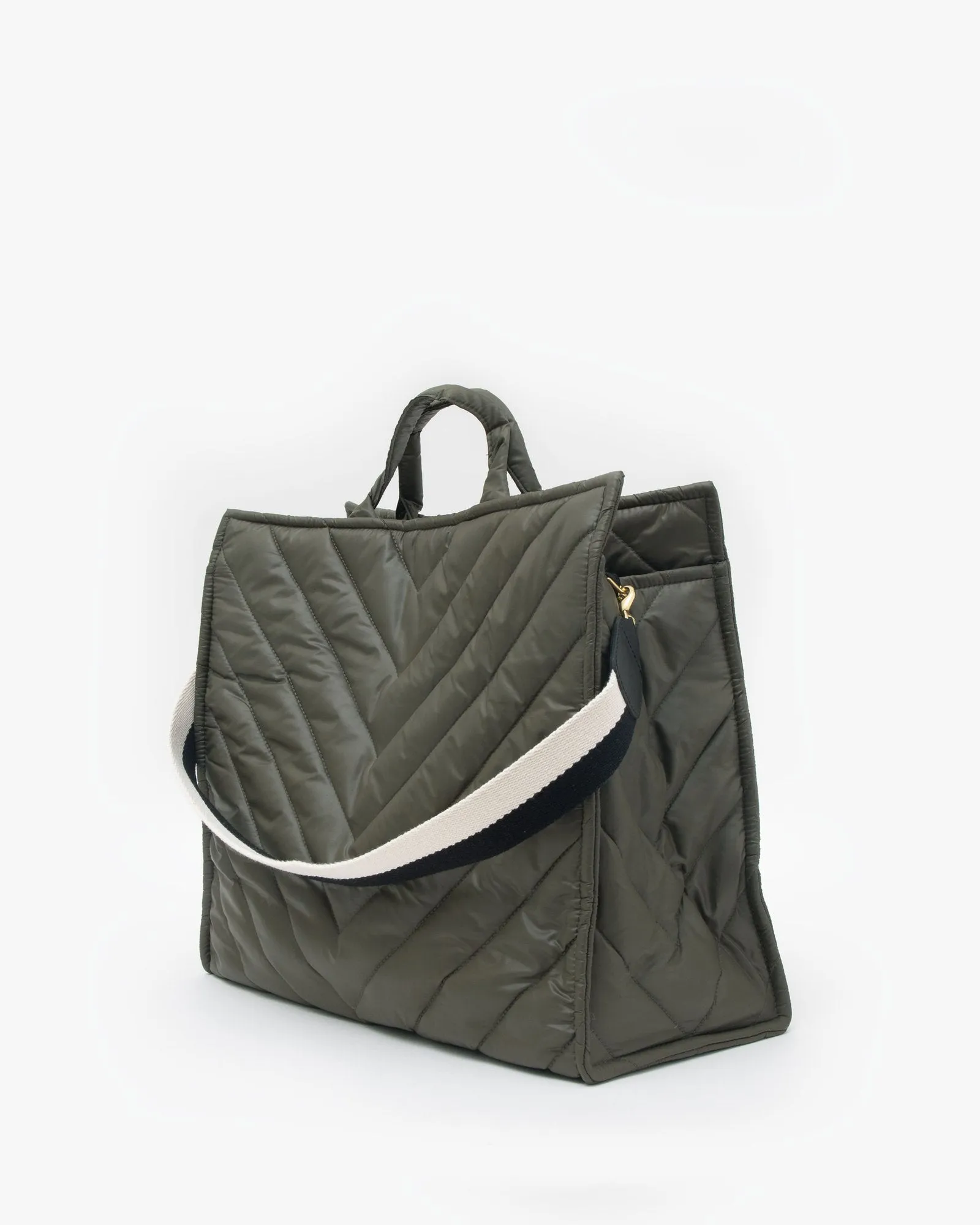 Clare V. - Simple Tote in Army Quilted V Puffer