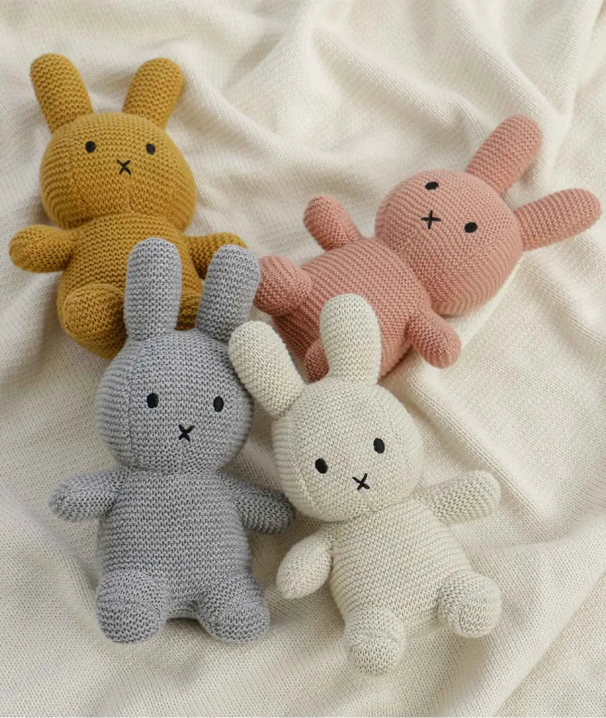 Coco Bunny Mustard 100% Cotton Knitted Stuffed Soft Toy for Babies / Kids