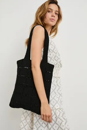 CROCHET TOTE - BLACK