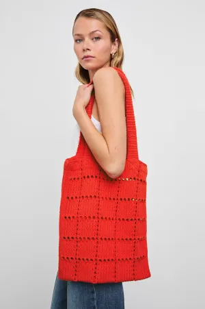 CROCHET TOTE - CHERRY